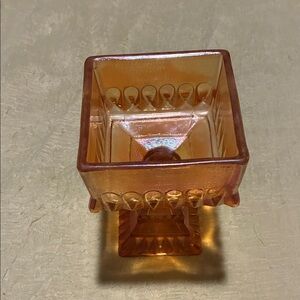 Stunning Vintage Carnival Glass Compote amber colored